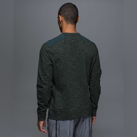 Mens Lululemon Transit Long Sleeve V Heathered Fuel Green / Fuel Green - Picture 5 of 13